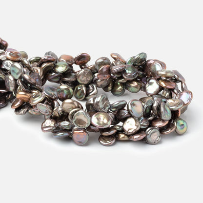 10x10mm Green Peacock Top Drill Keshi Freshwater Pearls 15 inch 54 Beads