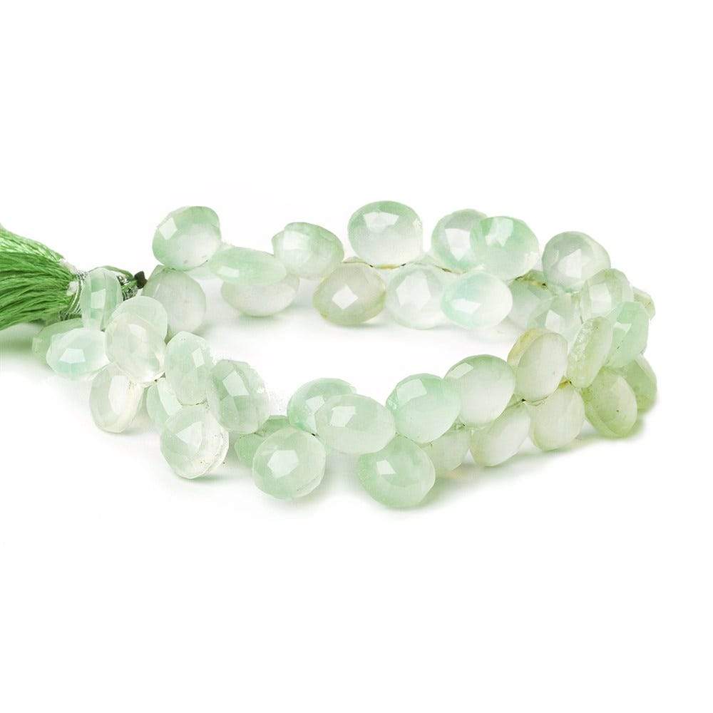 10x10mm Margarita Green Chalcedony Faceted Hearts 8 inch 45 Beads