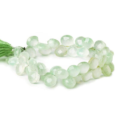 10x10mm Margarita Green Chalcedony Faceted Hearts 8 inch 45 Beads