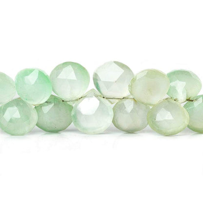 10x10mm Margarita Green Chalcedony Faceted Hearts 8 inch 45 Beads