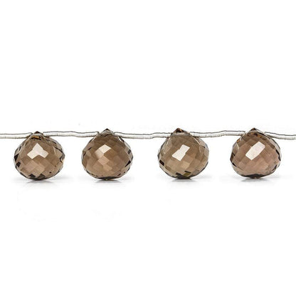 10x10mm Smoky Quartz `Candy Kiss` Beads 8 inch