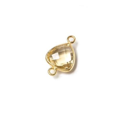 10x10mm Vermeil Bezeled Citrine trillion Connector 1 piece