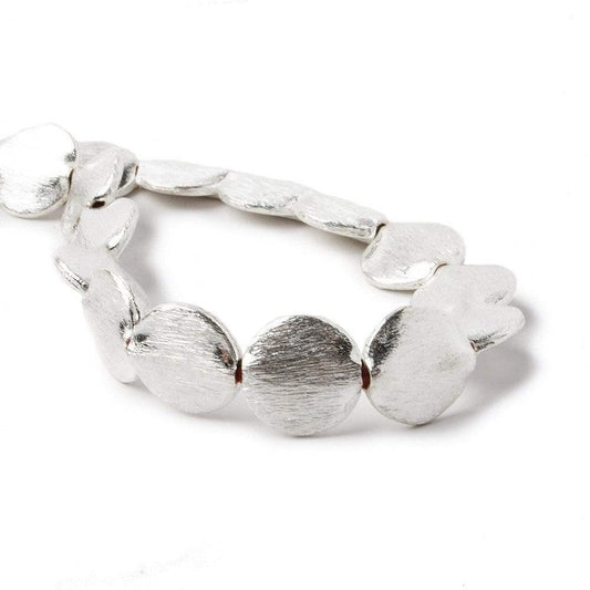 10x10x3mm Sterling Silver Plated Copper Coin, Brushed Finish 8 inch 19 pcs