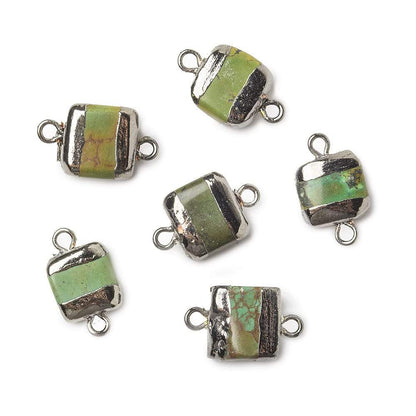 10x10x5mm Black Gold Leafed Imitation Turquoise plain square connector 1 piece