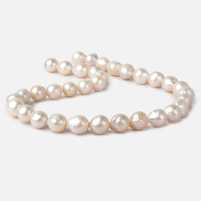 10x11-11x12mm Cream White Baroque Freshwater Pearls 16 inch 33 pieces A grade