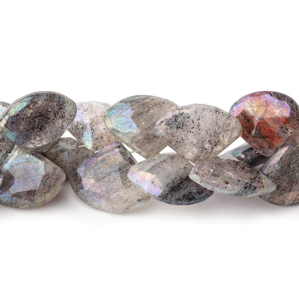 10x12-10x14mm Metallic Moss Quartz Faceted Fan Beads 7 inch 42 pieces