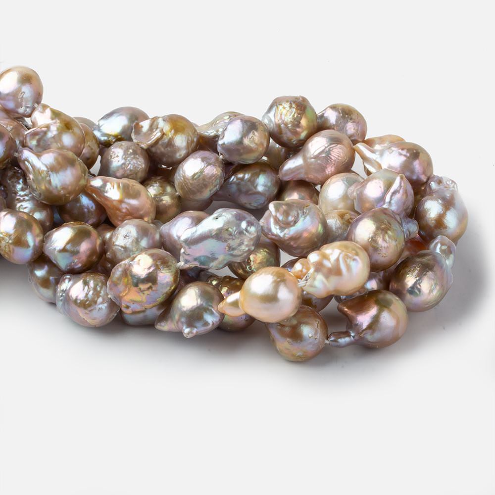 10x12-14x15mm Multi Color straight drill Ultra Baroque Freshwater Pearls 17 inch 23 pcs