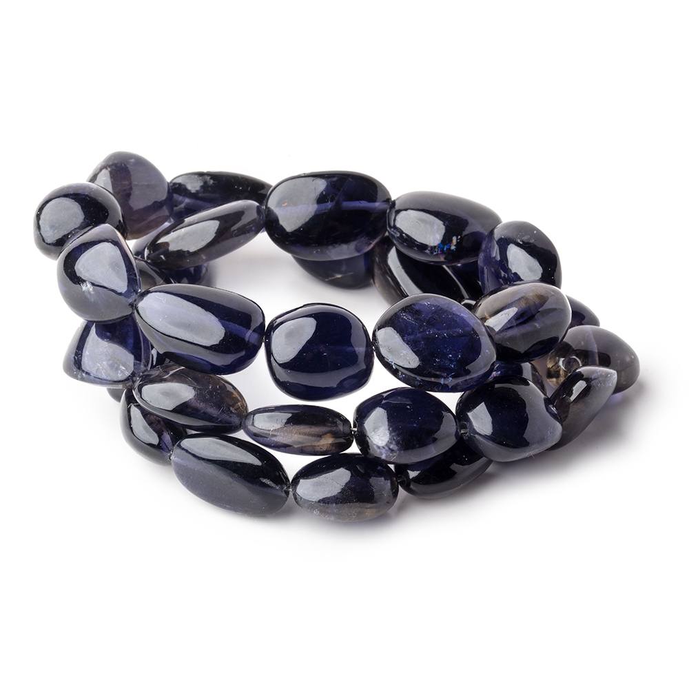 10x12-15x23mm Iolite plain nugget beads 20 inch 35 beads AAA+