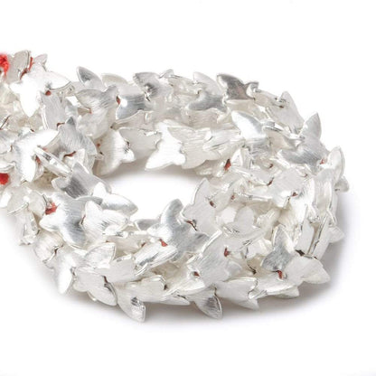 10x12mm Sterling Silver Plated Copper Butterfly Brushed Bead 8 inch 35 pcs