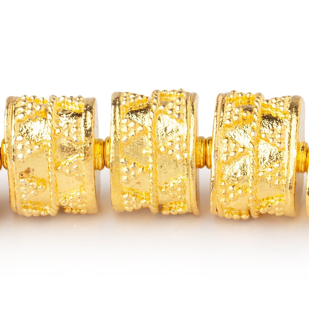 10x13x9mm 22kt Plated Copper Oval Tube Bead 8 inch 19 pieces