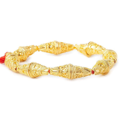 10x14mm 22kt Gold plated Miligrain Cone 8 inch 16 pieces