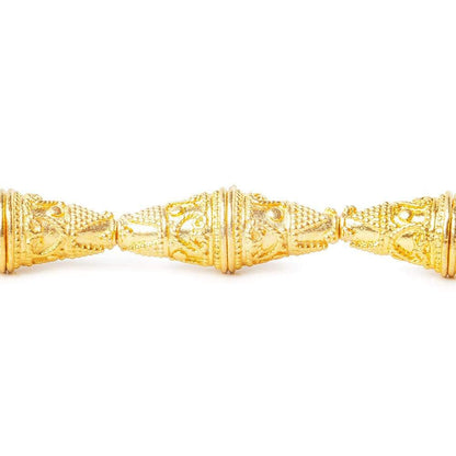 10x14mm 22kt Gold plated Miligrain Cone 8 inch 16 pieces