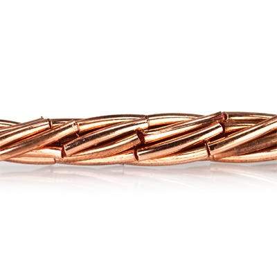 10x1.5mm Copper Bead Curved Tube 8 inch 20 pcs