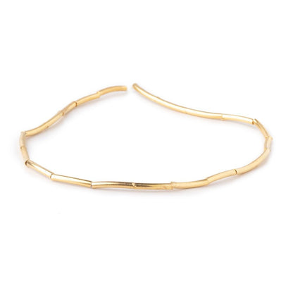 10x1.5mm Vermeil Tube Beads 8 inch 20 pieces