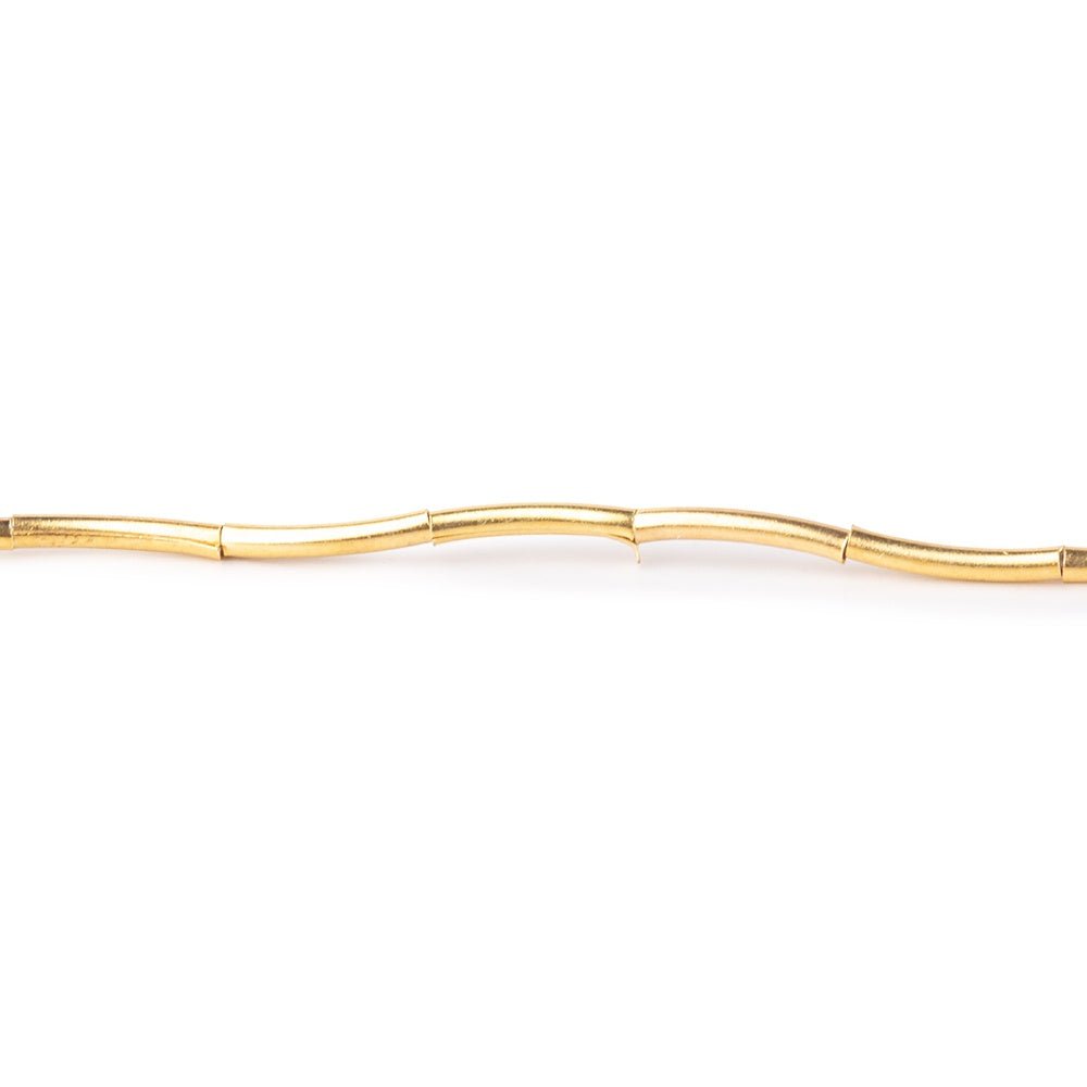 10x1.5mm Vermeil Tube Beads 8 inch 20 pieces