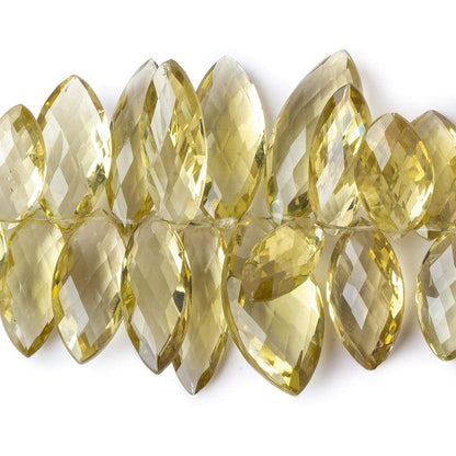 10x5-28x13mm Lemon Quartz top drilled Faceted Marquise beads 9 inch 62 pieces AAA