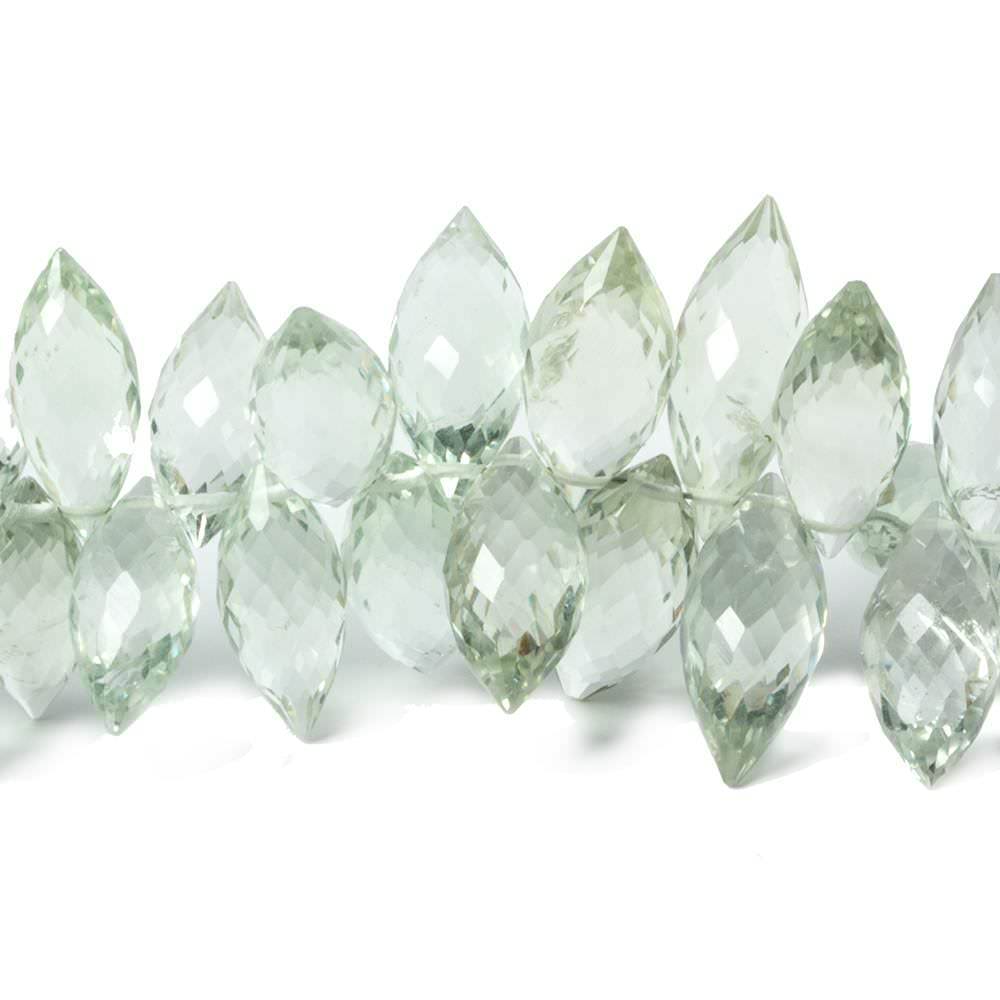 10x5mm-16x6mm Prasiolite Faceted Marquise Beads 8 inch 73 pieces