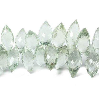 10x5mm-16x6mm Prasiolite Faceted Marquise Beads 8 inch 73 pieces