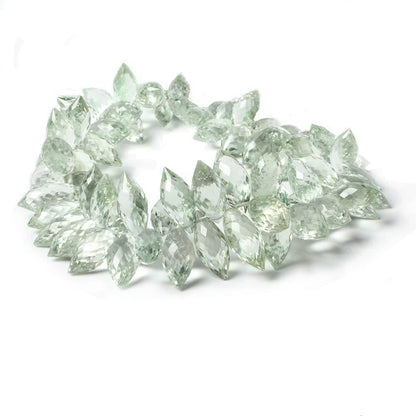 10x5mm-16x6mm Prasiolite Faceted Marquise Beads 8 inch 73 pieces