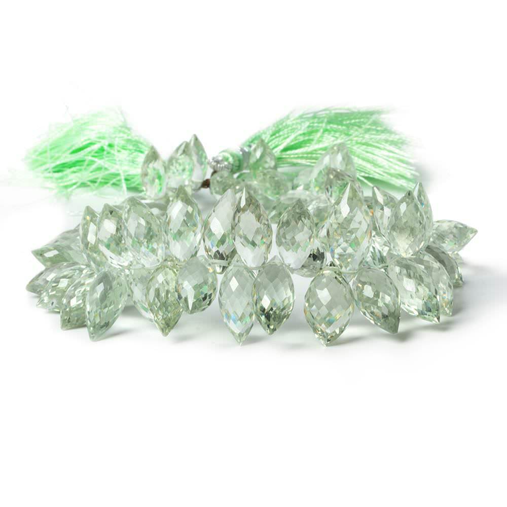 14x7mm-16x8mm Prasiolite Faceted Marquise Beads 8 inch 71 pieces AAA