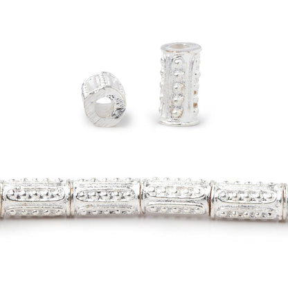 10x5mm Dotted Oval Design Tube Beads 8 inch 21 pieces