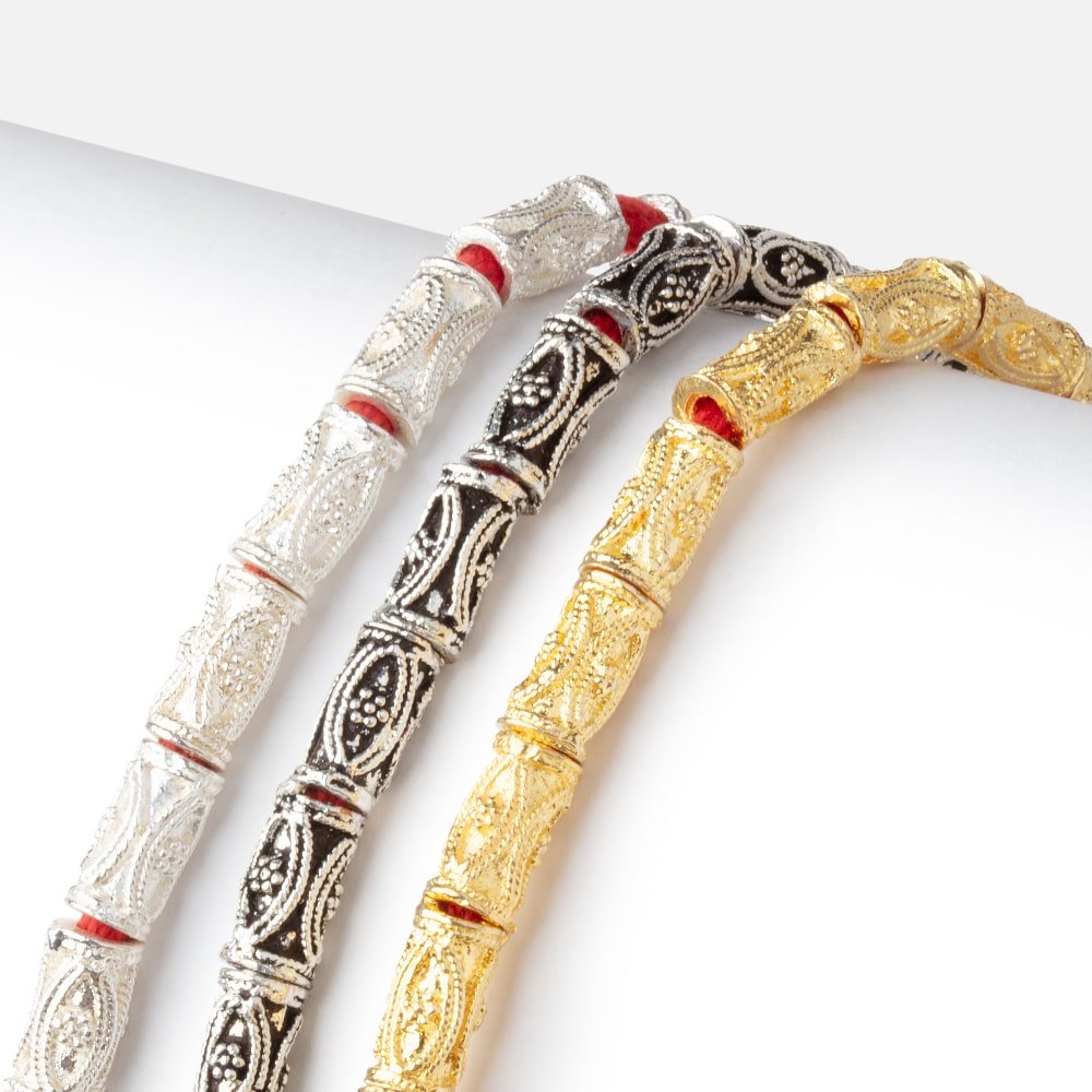 10x5mm Double Marquise Design Tube Beads 8 inch 20 pieces