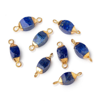 10x5mm Gold Leafed Lapis Lazuli 4 sided Marquise Connector 1 piece