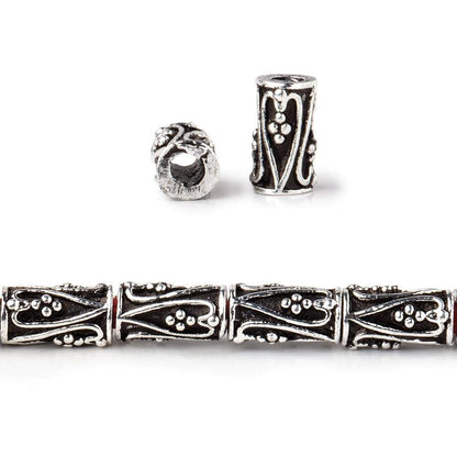 10x5mm Heart Design Tube Beads 8 inch 21 pieces