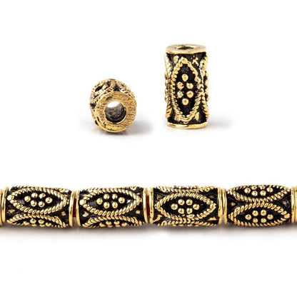 10x5mm Marquise Design Tube Beads 8 inch 21 pieces