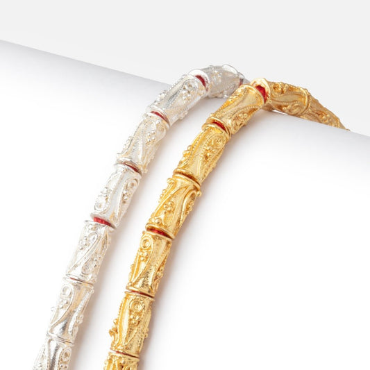 10x5mm Paisley Design Tube Beads 8 inch 20 pieces