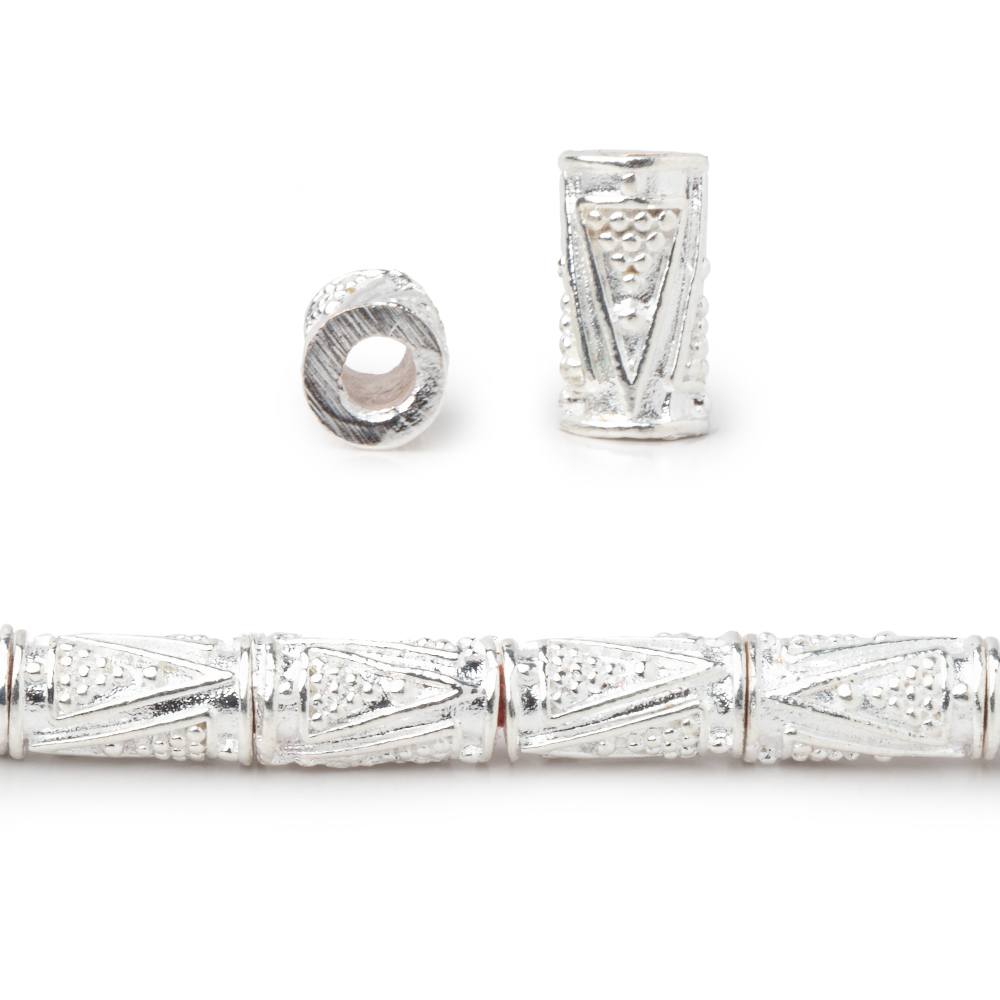 10x5mm Triangle Design Tube Beads 8 inch 21 pieces