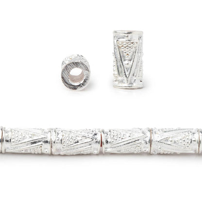 10x5mm Triangle Design Tube Beads 8 inch 21 pieces