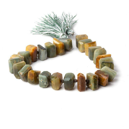 10x6-11x6mm Cat's Eye Green Quartz Center Drilled Nuggets 8 inch 26 pcs AA