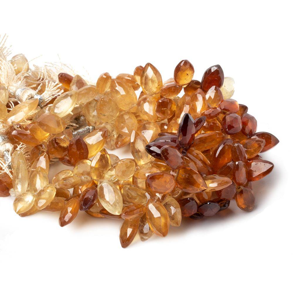 10x6-12x6mm Hessonite Garnet Top Drilled Marquise beads 7.5 inch 52 pieces