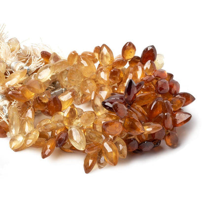 10x6-12x6mm Hessonite Garnet Top Drilled Marquise beads 7.5 inch 52 pieces