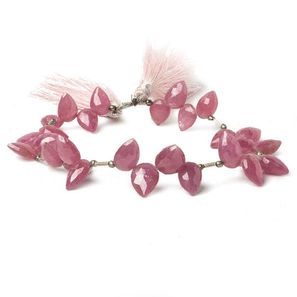10x6-12x9mm Ruby shoulder drilled faceted pear Beads 7.75 inch 28 pieces