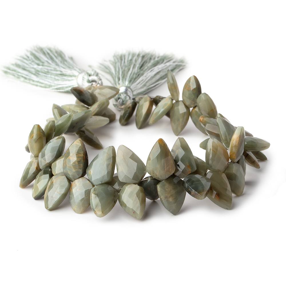 10x6-13x8mm Cat's Eye Quartz Faceted Shield Beads 8 inch 60 pieces