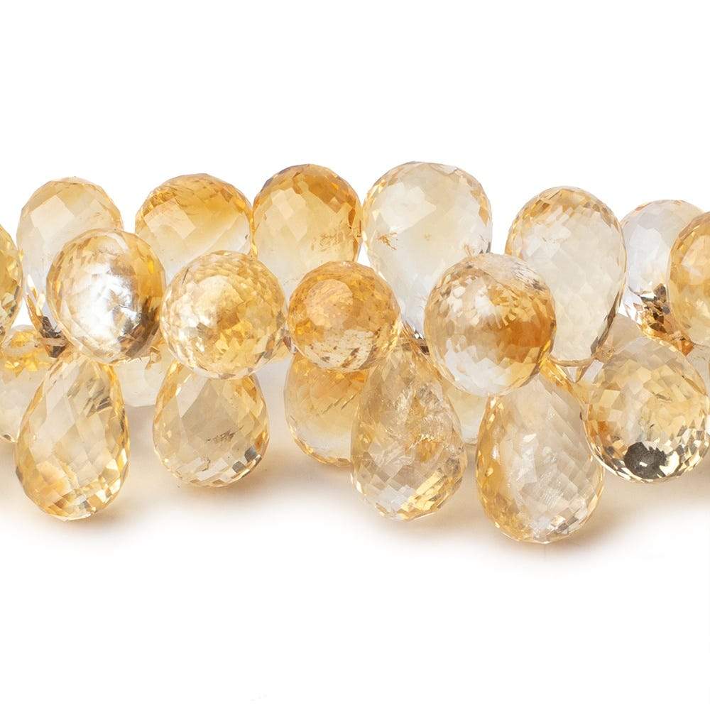 10x6-15x10mm Citrine Faceted Tear Drop Beads 7 inch 63 pieces