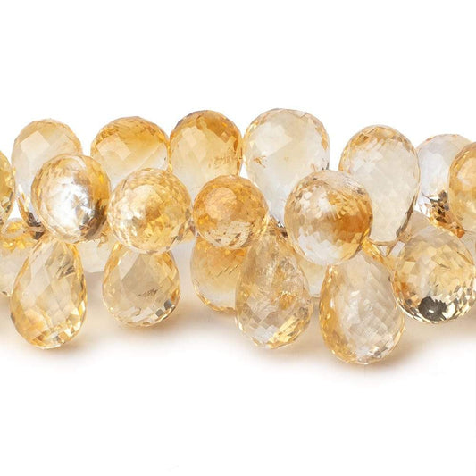 10x6-15x10mm Citrine Faceted Tear Drop Beads 7 inch 63 pieces