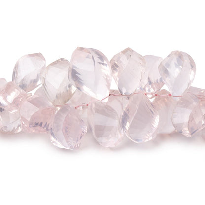 10x6-17x9mm Rose Quartz Top Drilled Twist beads 9 inch 82 pieces