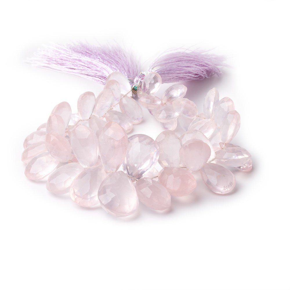 10x6-20x14mm Rose Quartz Faceted Pear Beads 8 inch 54 pieces AA