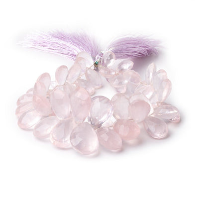 10x6-20x14mm Rose Quartz Faceted Pear Beads 8 inch 54 pieces AA