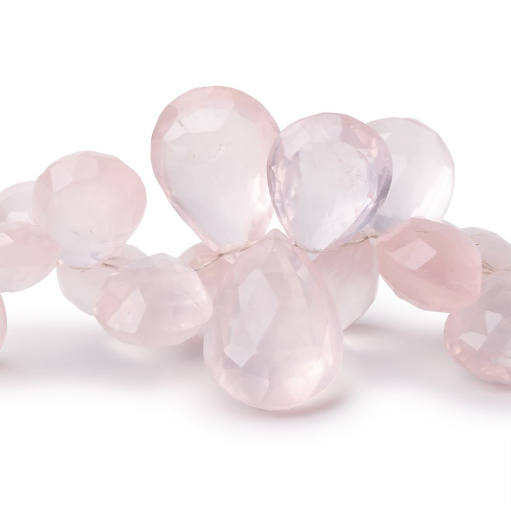 10x6-20x14mm Rose Quartz Faceted Pear Beads 8 inch 54 pieces AA