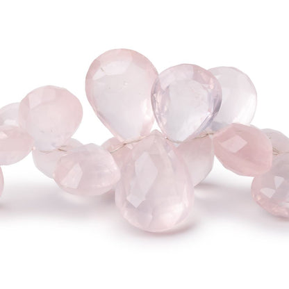 10x6-20x14mm Rose Quartz Faceted Pear Beads 8 inch 54 pieces AA