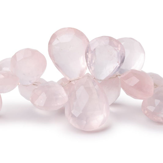 10x6-20x14mm Rose Quartz Faceted Pear Beads 8 inch 54 pieces AA
