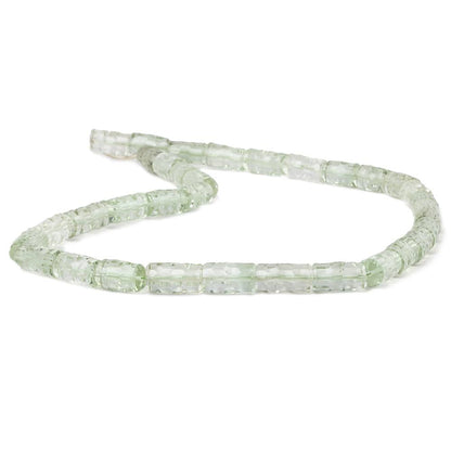 10x6.5-14x6.5mm Prasiolite concave faceted tubes 16 inch 35 beads AAA