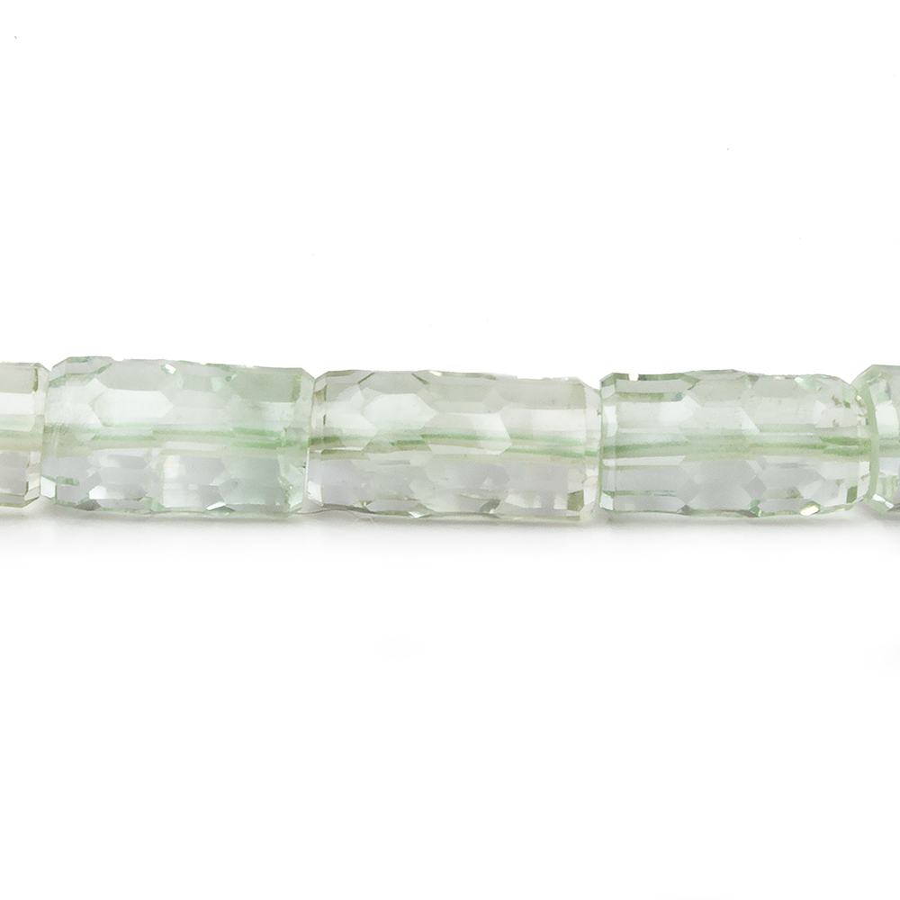 10x6.5-14x6.5mm Prasiolite concave faceted tubes 16 inch 35 beads AAA