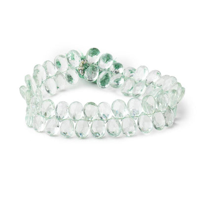 10x6.5mm Prasiolite faceted pear beads 7.75 inch 56 pieces