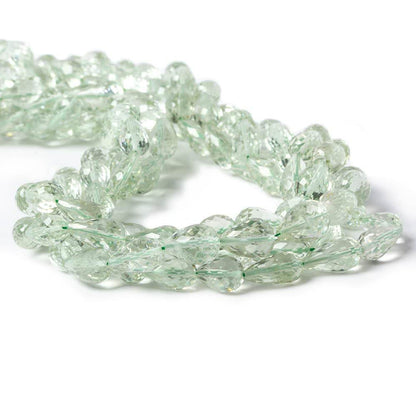 9x6-12x7mm Prasiolite Straight Drilled Tear Drop Beads 16 inch 42 pieces