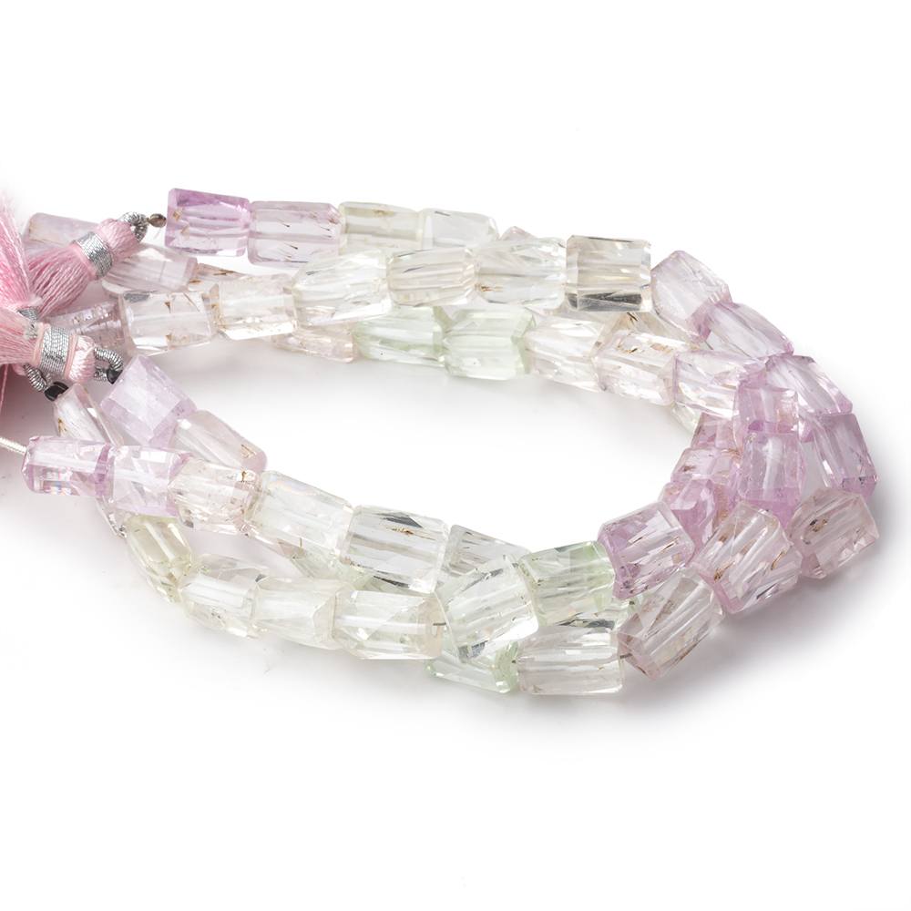10x7-11x7mm Kunzite and Hiddenite Faceted Nugget Beads 8 inch 20 pieces